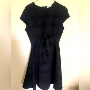 Black Ribbed Mini Dress with cutout